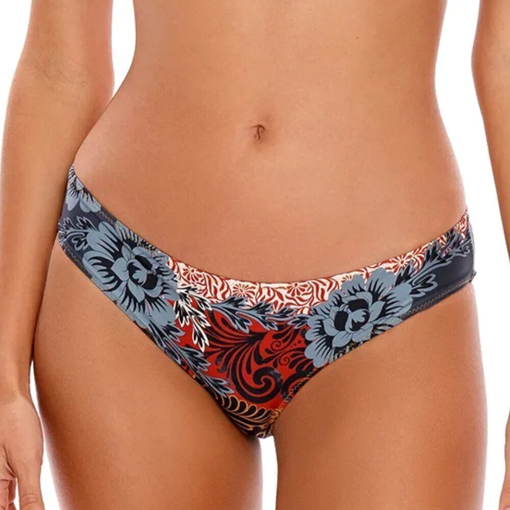 Agua Bendita Audrey Fera swim bikini bottom Colombia floral gold blue new 2X